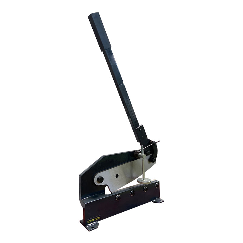 HS-12 Hand Shear * Best for cutting metal plate, round steel and flat bar  * Adjustable work hold-down  * Arched top blade allows effortless cutting throughout the stroke