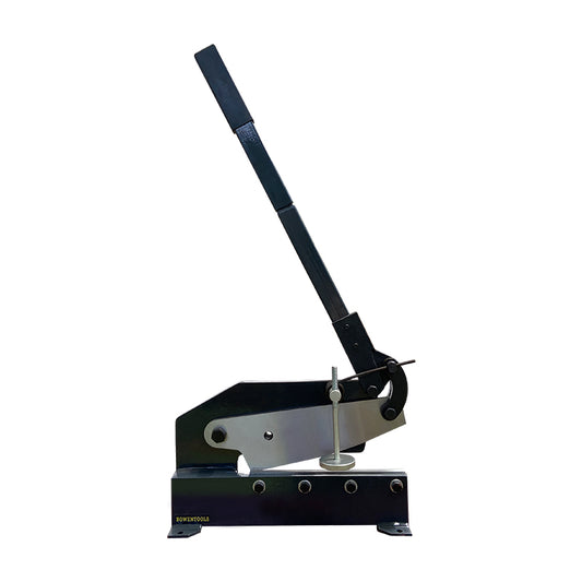 HS-12 Hand Shear * Best for cutting metal plate, round steel and flat bar  * Adjustable work hold-down  * Arched top blade allows effortless cutting throughout the stroke